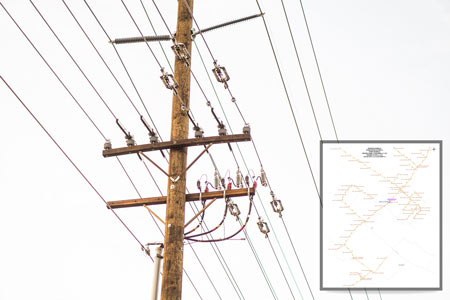 Single Line Diagram of Low Tension Line Survey and mapping