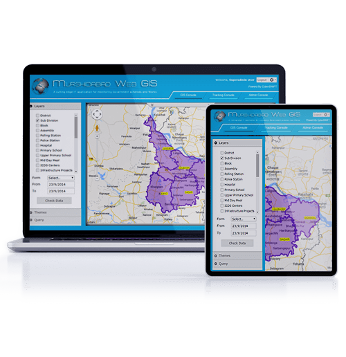 web gis portal, showing a marked place on the map