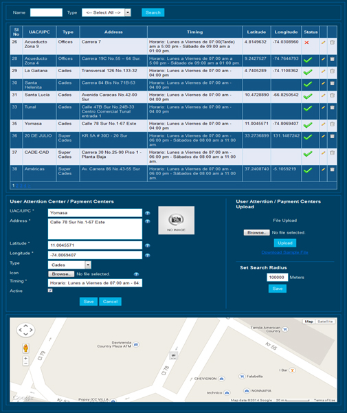 user attention and payment center