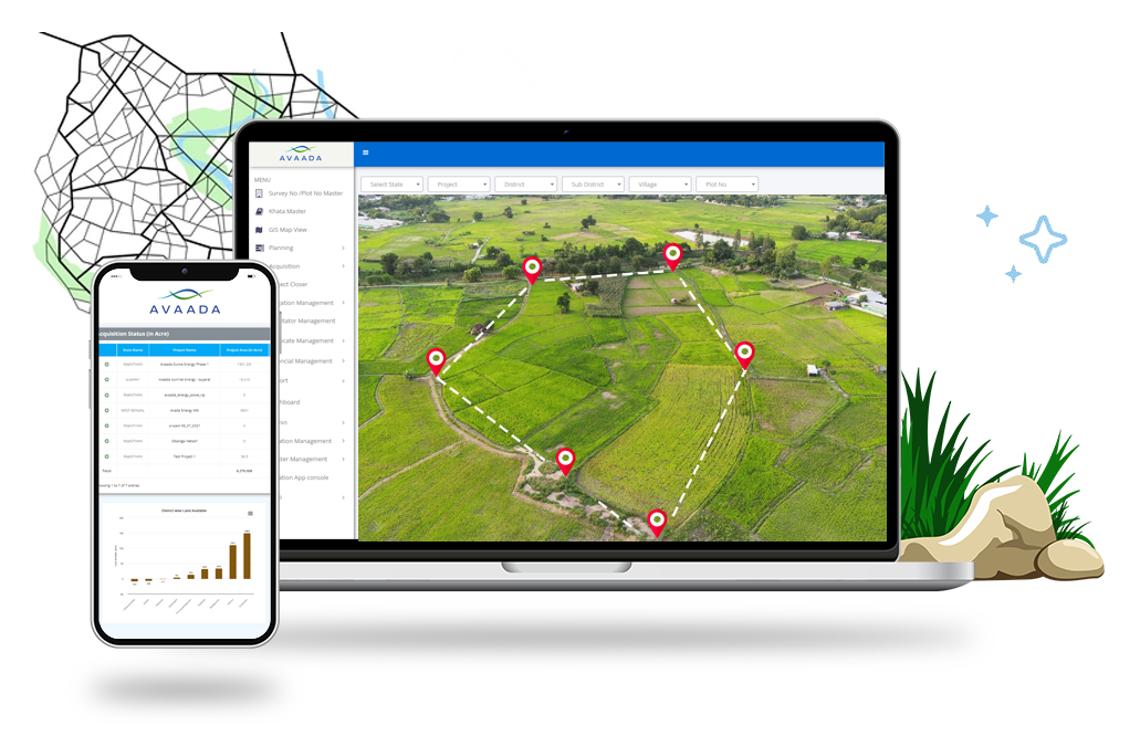 land plot mapping view with graphical represntation