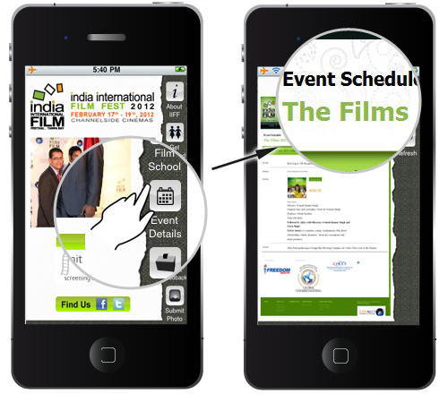 Mobile app development for iiff film festival