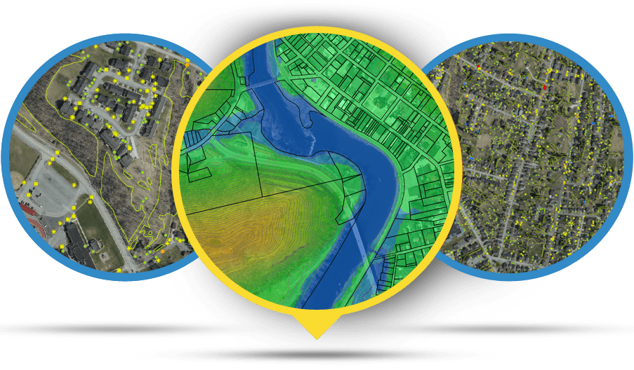 sattelite images of multiple areas