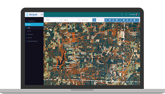 maps are digitized and applying to make a land management solution software