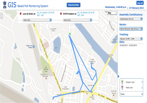 GIS based poll monitoring system dashboard