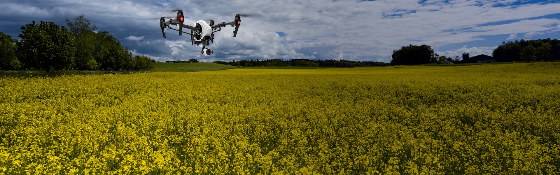 greenery land with drone inspection
