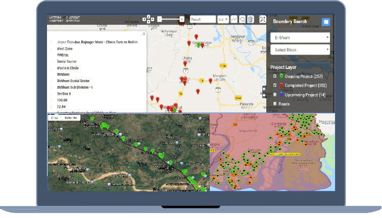 thematic mapping of completed vs ongoing projects