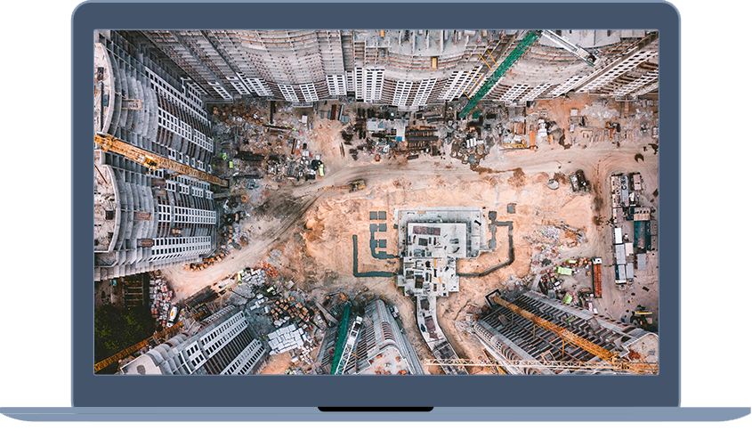 drone view of an ongoing construction project desktop mode