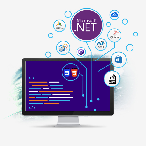 a desktop showing development using using languges .net, axpx, mvc.net, sqlserver