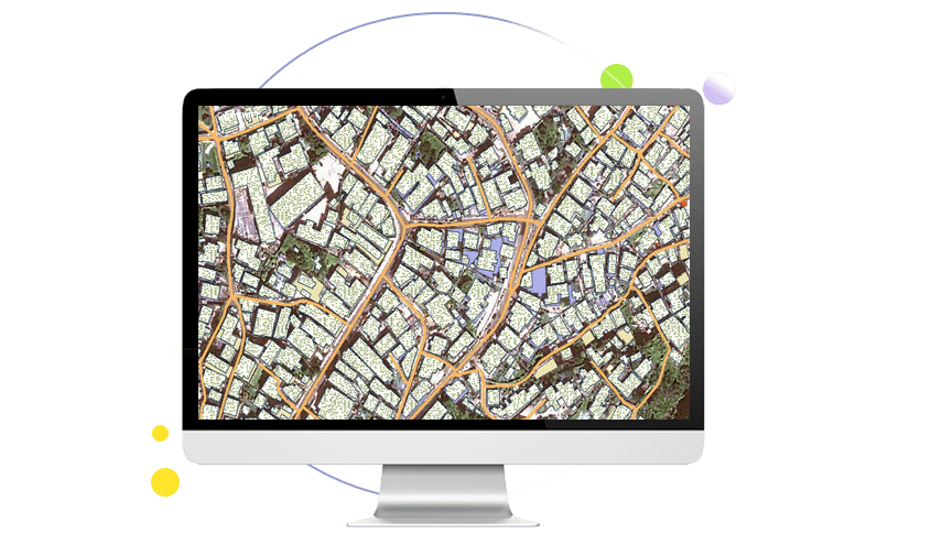 remote sensing image of the domestic area showing in desktop dashboard