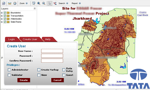 Land Acquisition Management System dashboard for TATA Steel