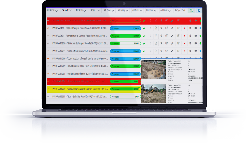 real-time geotagged, web-based project monitoring dashboard's desktop