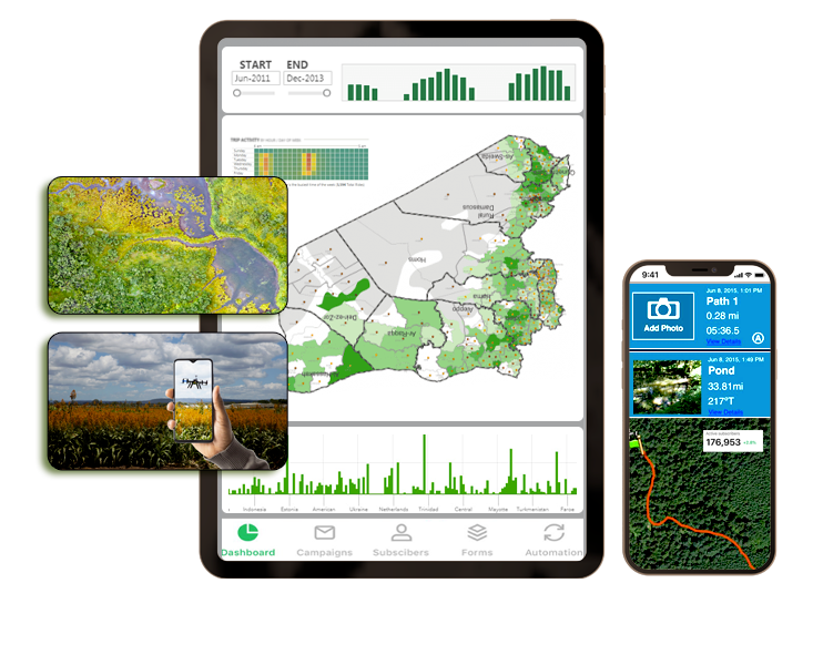 dgps survey report entry & gis map of a site inspections mobile app version